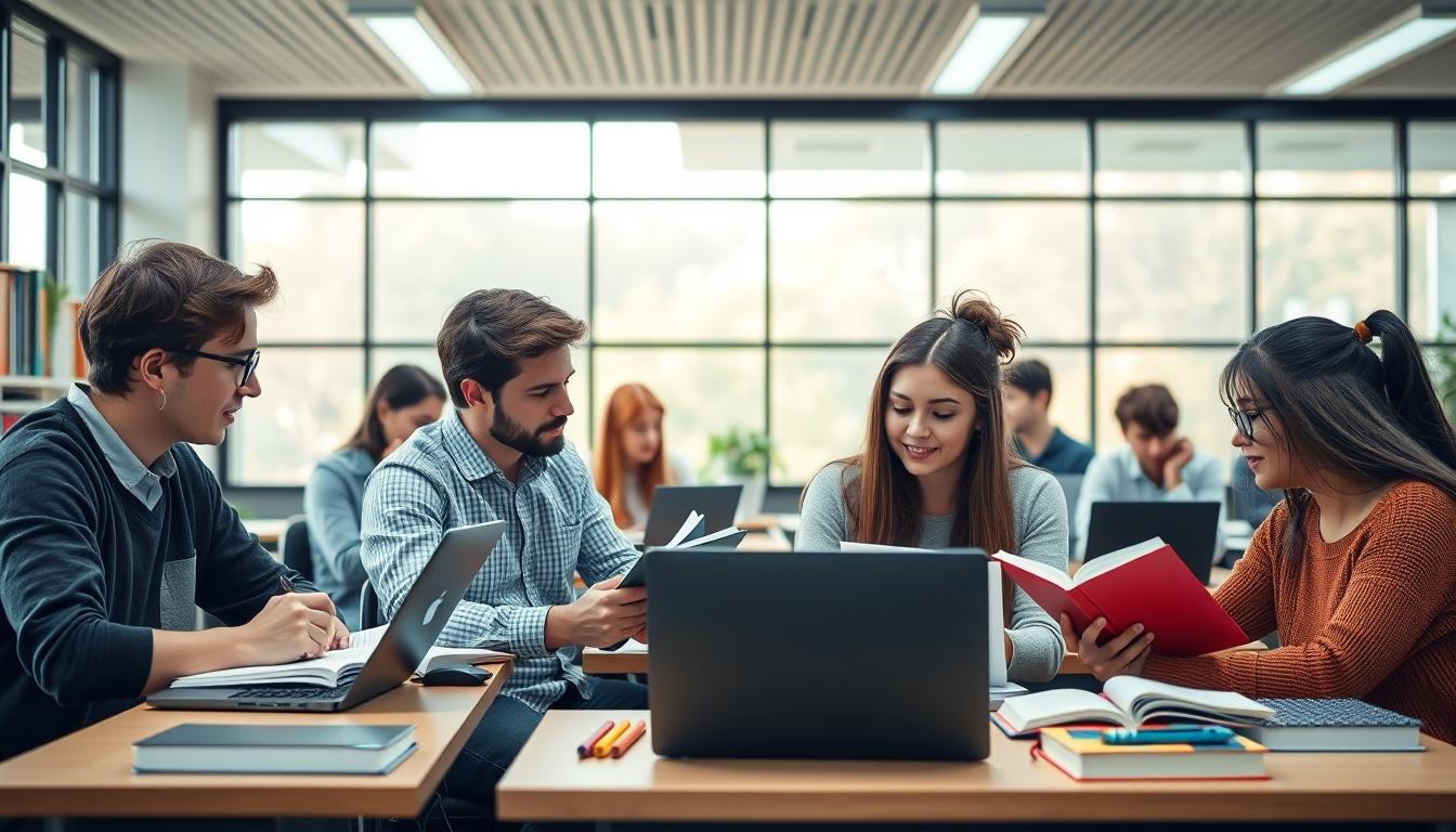 Students working in research laboratory